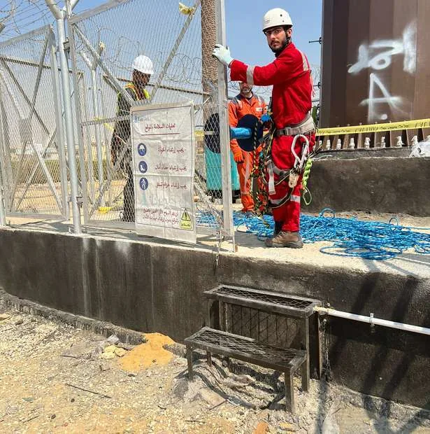 EGYTEL rope-access team during the Ericsson trial